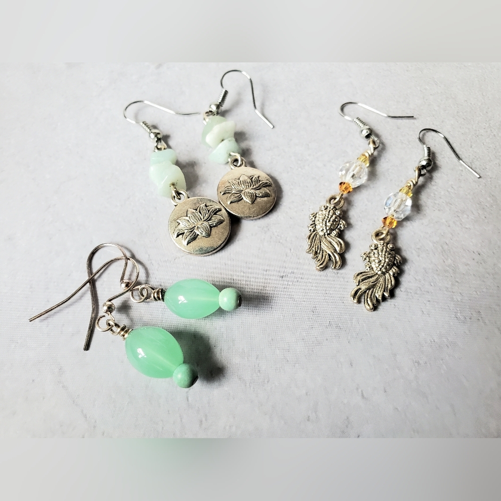 Three Pairs of Silver Earrings